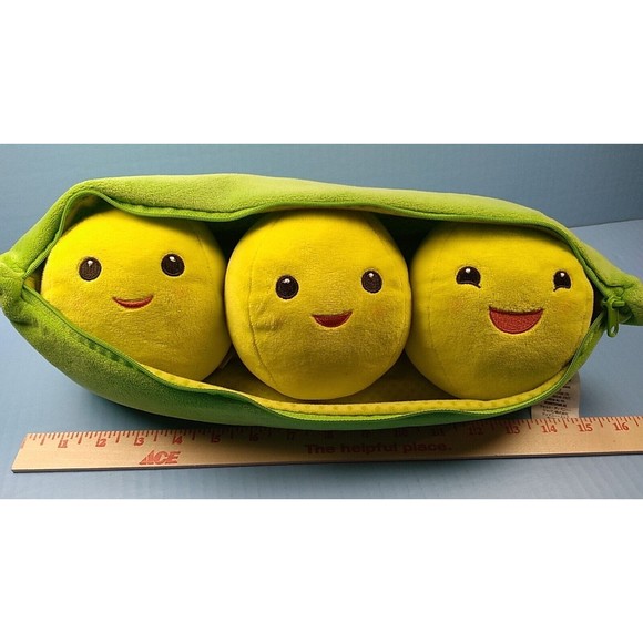 Disney Store Pixar Toy Story 3 Green Peas Vegetable Plush In A Zip Up Pod 18” EC - Picture 4 of 6